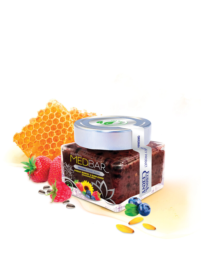 MEDBAR - Pastovaný med s lesným ovocím a slnečnicou